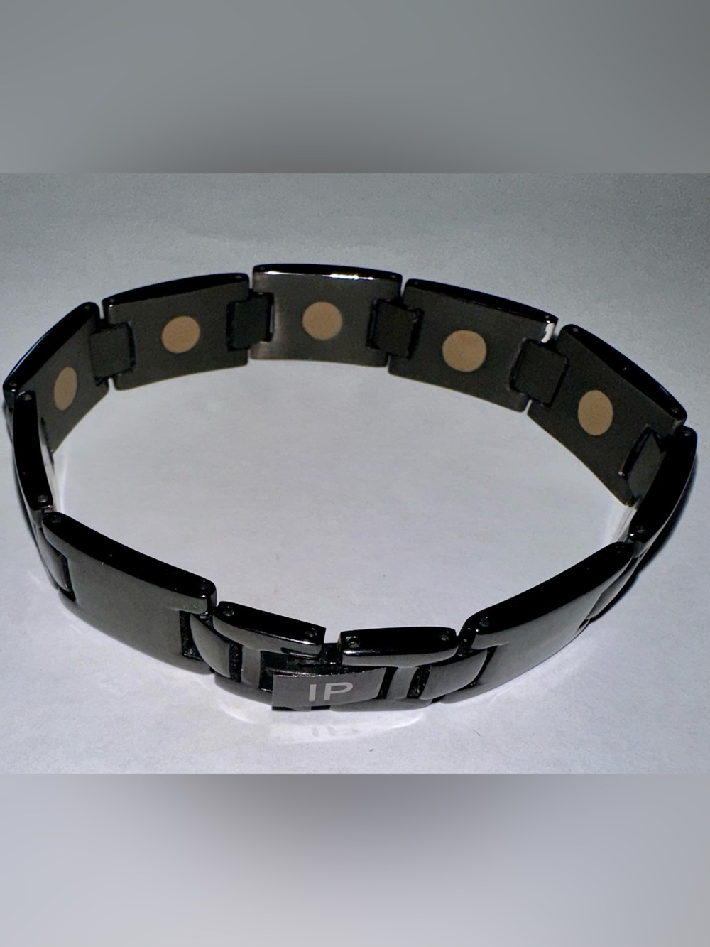 IP Branded Black Magnetic Therapy Link Bracelet